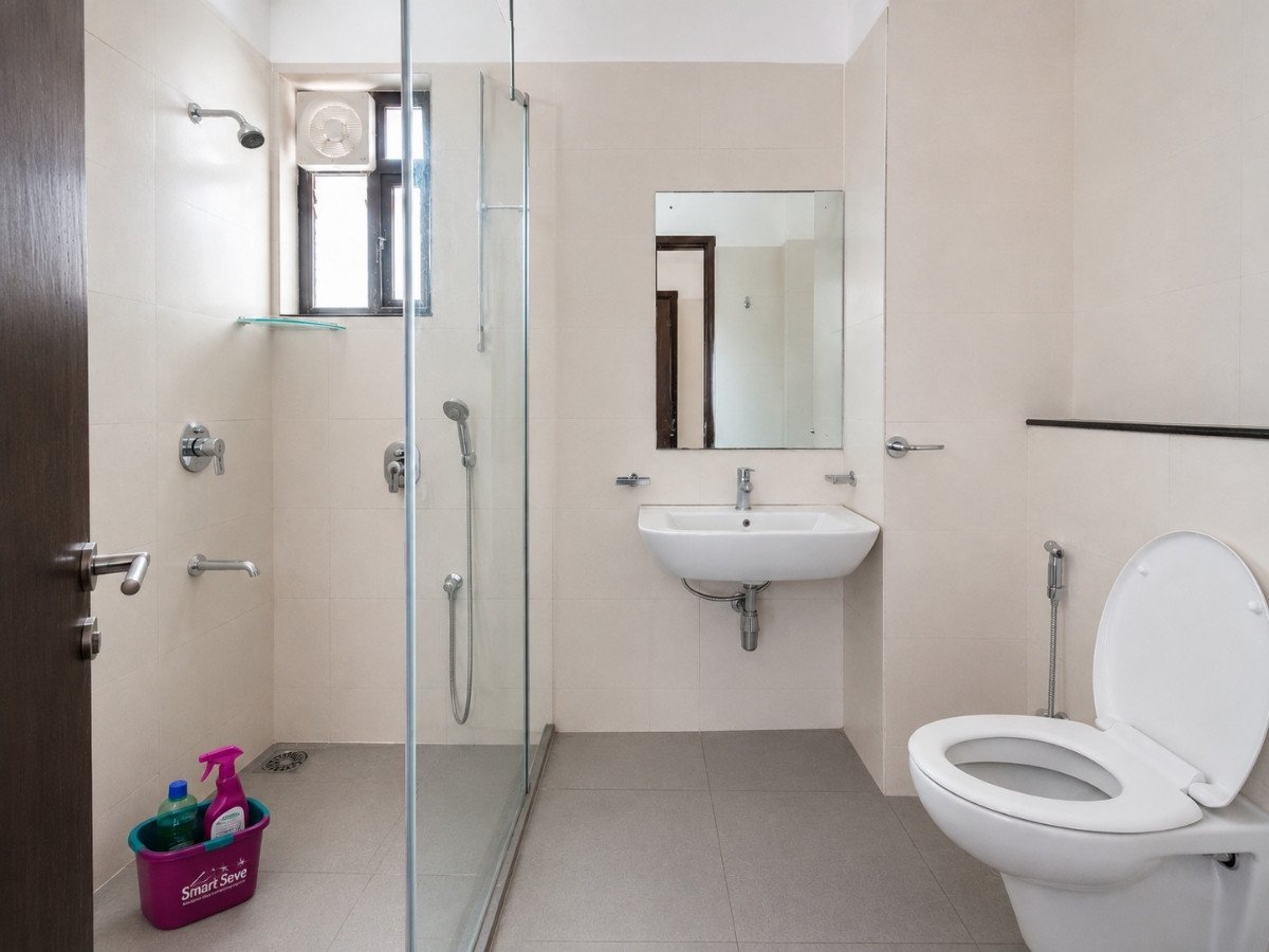 Clean bathroom after a professional deep clean in Tumkur