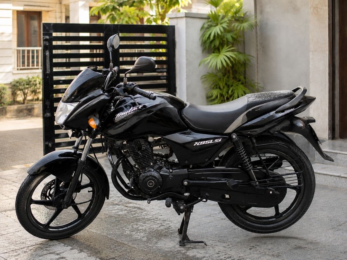 Clean shiny bike after washing in Tumkur