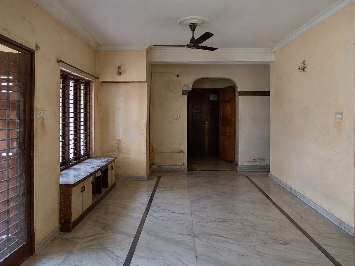 A home interior before renovation in Tumkur