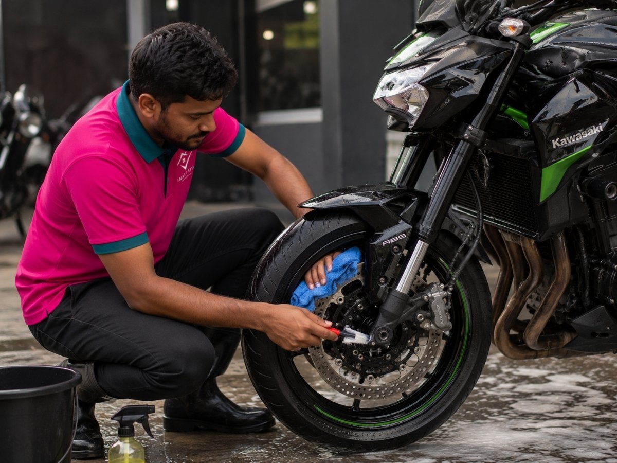 Bike chain cleaning and lubrication in Tumkur