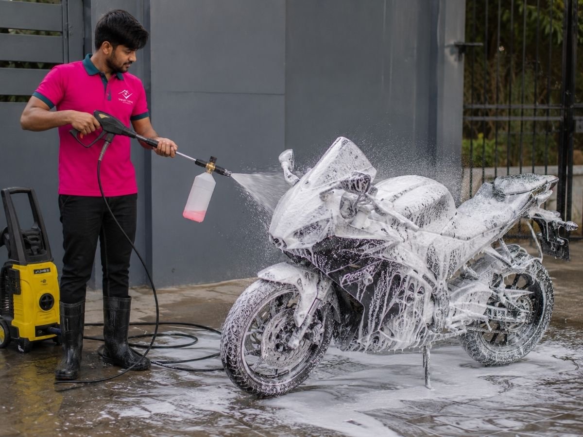 Bike wash at home in Tumkur