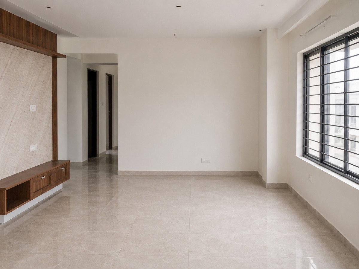 hall before interior design work in Tumkur
