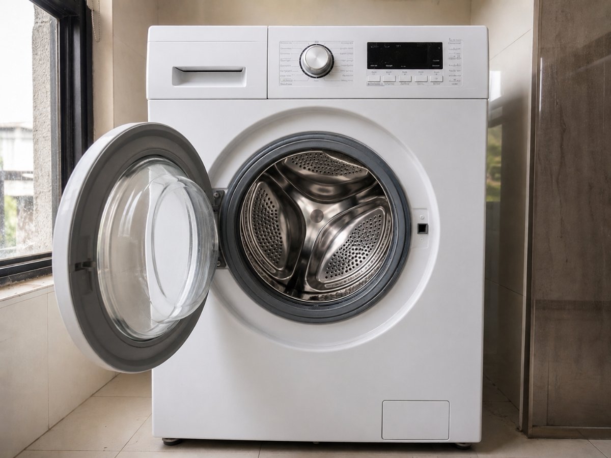 Clean washing machine after deep service and descaling in Tumkur by Smart Seve