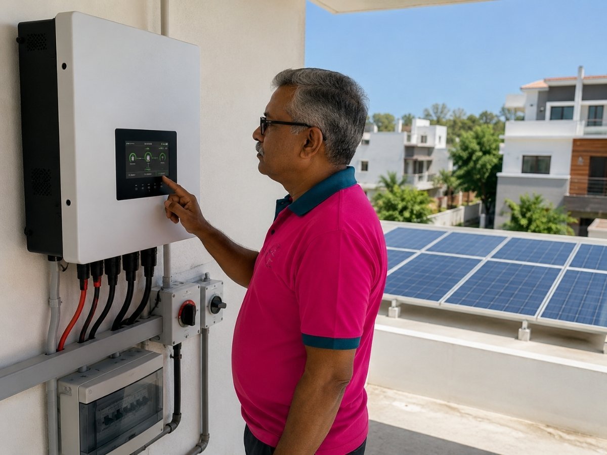 Solar water heater installation in Tumkur