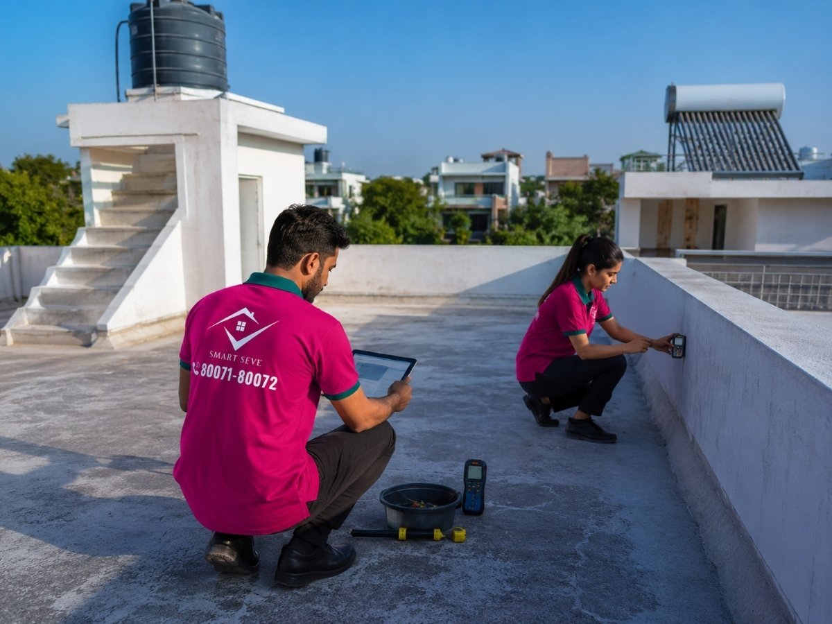 Terrace waterproofing work at home in Tumkur